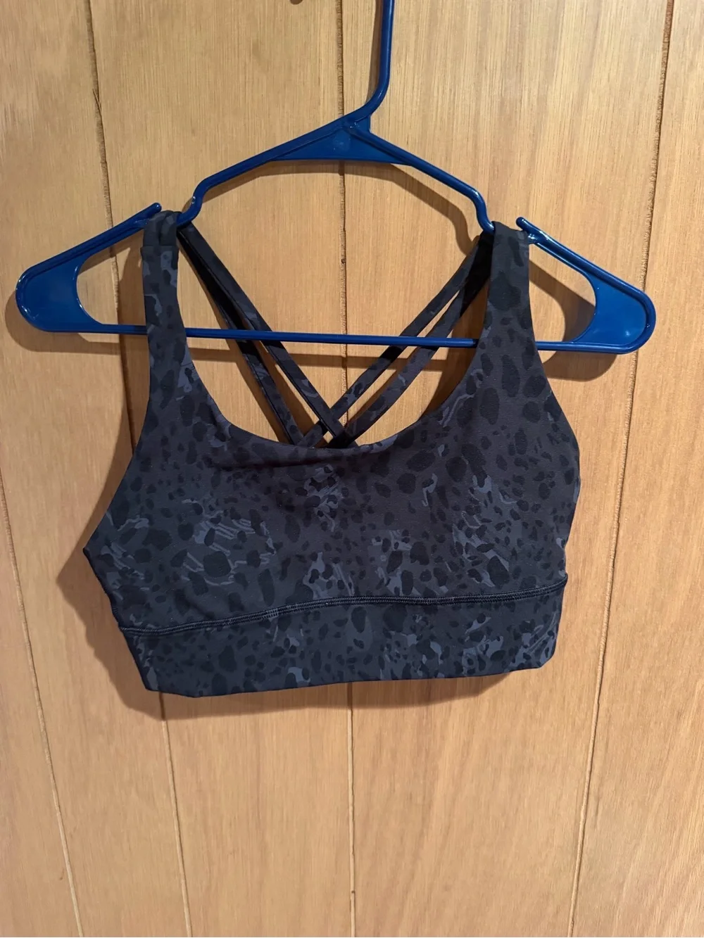 lululemon athletica Black Leopard-Print Strappy Sports Bra